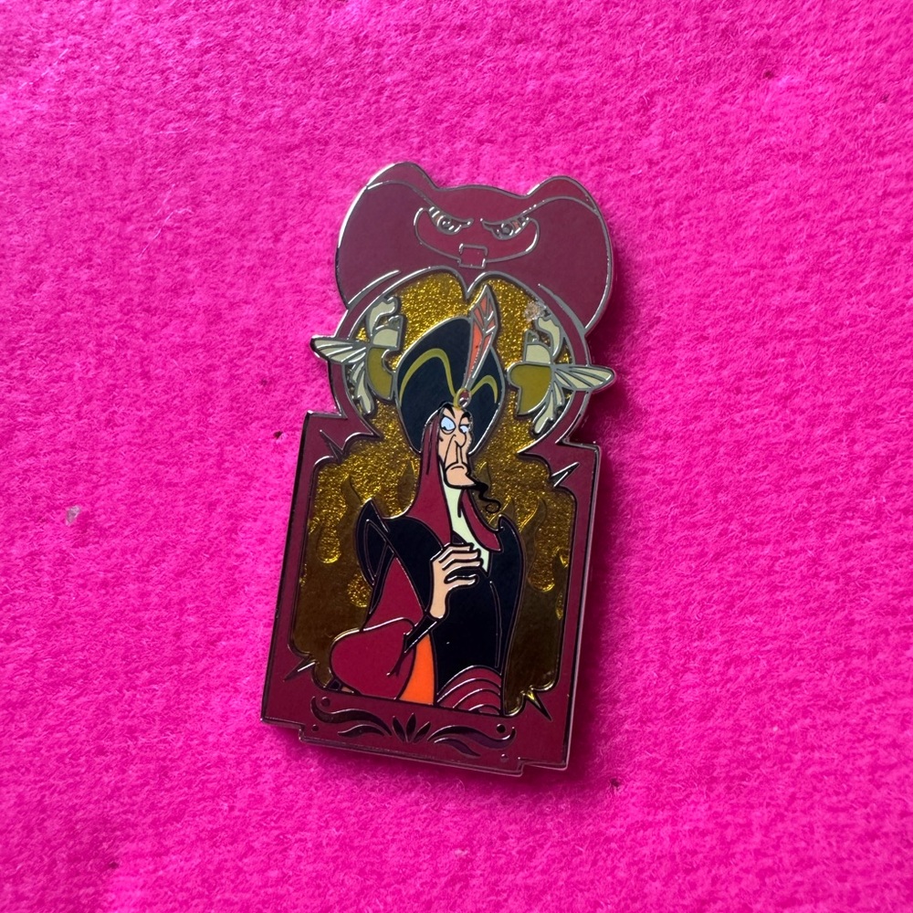 Elegant Gold and Red Enamel Pin
